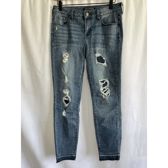 Bullhead Denim - Bullhead Denim Co. Women's Vintage Rip And Repair Slim Skinny Jeans Blue Sz 27